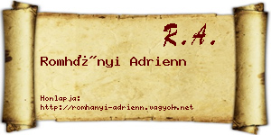 Romhányi Adrienn névjegykártya